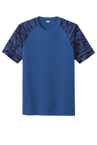 Sport-Tek Drift Camo Colorblock Tee (True Royal)