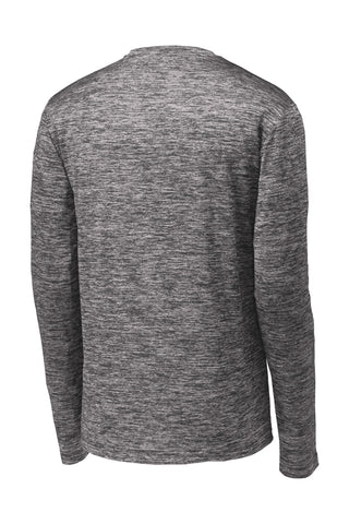 Sport-Tek PosiCharge Long Sleeve Electric Heather Tee (Black Electric)