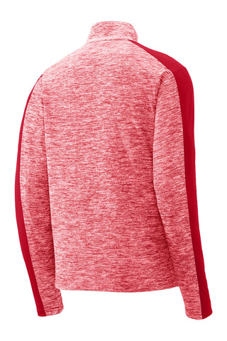 Sport-Tek PosiCharge Electric Heather Colorblock 1/4-Zip Pullover (Deep Red Electric/ Deep Red)