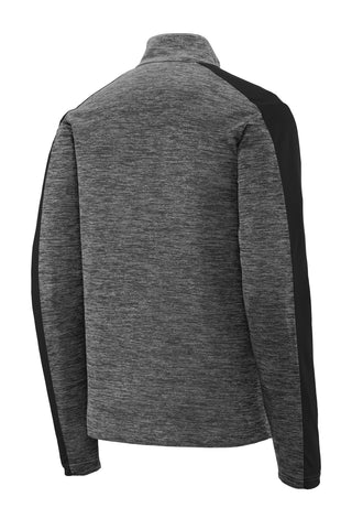 Sport-Tek PosiCharge Electric Heather Colorblock 1/4-Zip Pullover (Grey-Black Electric/ Black)