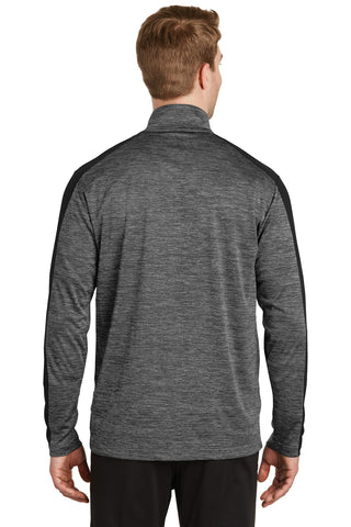 Sport-Tek PosiCharge Electric Heather Colorblock 1/4-Zip Pullover (Grey-Black Electric/ Black)