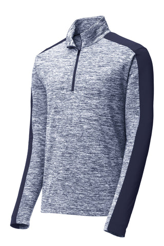 Sport-Tek PosiCharge Electric Heather Colorblock 1/4-Zip Pullover (True Navy Electric/ True Navy)