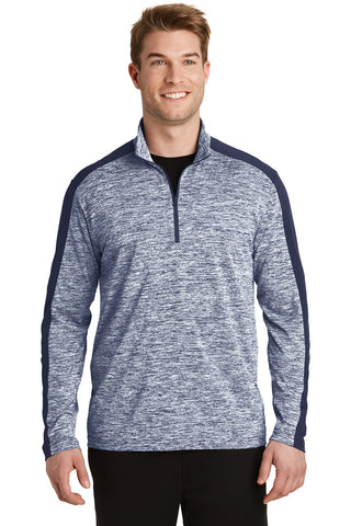 Sport-Tek PosiCharge Electric Heather Colorblock 1/4-Zip Pullover (True Navy Electric/ True Navy)