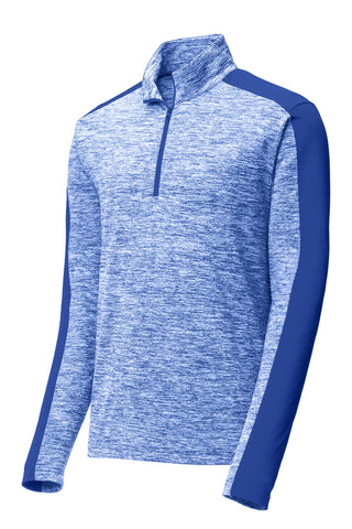 Sport-Tek PosiCharge Electric Heather Colorblock 1/4-Zip Pullover (True Royal Electric/ True Royal)