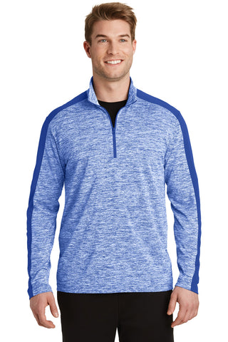 Sport-Tek PosiCharge Electric Heather Colorblock 1/4-Zip Pullover (True Royal Electric/ True Royal)