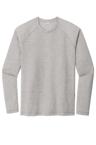 Sport-Tek PosiCharge Long Sleeve Tri-Blend Wicking Raglan Tee (Light Grey Heather)