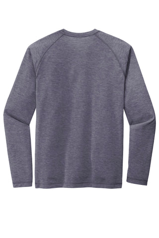 Sport-Tek PosiCharge Long Sleeve Tri-Blend Wicking Raglan Tee (True Navy Heather)