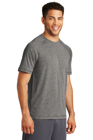 Sport-Tek PosiCharge Tri-Blend Wicking Raglan Tee (Dark Grey Heather)