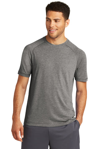 Sport-Tek PosiCharge Tri-Blend Wicking Raglan Tee (Dark Grey Heather)