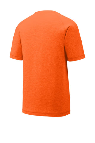 Sport-Tek PosiCharge Tri-Blend Wicking Raglan Tee (Deep Orange Heather)