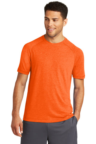 Sport-Tek PosiCharge Tri-Blend Wicking Raglan Tee (Deep Orange Heather)