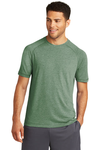 Sport-Tek PosiCharge Tri-Blend Wicking Raglan Tee (Forest Green Heather)