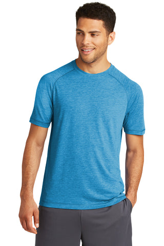 Sport-Tek PosiCharge Tri-Blend Wicking Raglan Tee (Pond Blue Heather)