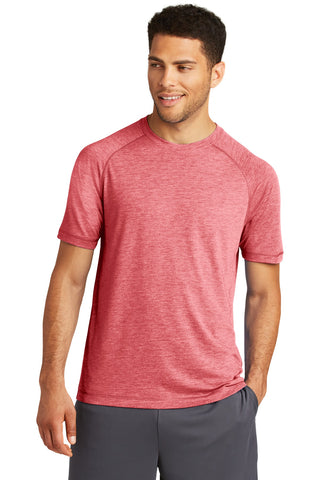 Sport-Tek PosiCharge Tri-Blend Wicking Raglan Tee (True Red Heather)