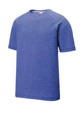 Sport-Tek PosiCharge Tri-Blend Wicking Raglan Tee (True Royal Heather)