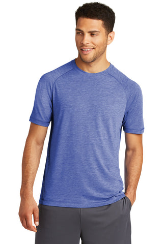 Sport-Tek PosiCharge Tri-Blend Wicking Raglan Tee (True Royal Heather)