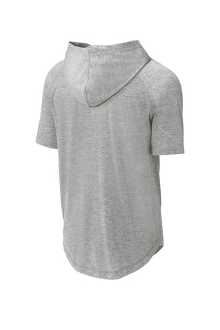 Sport-Tek PosiCharge Tri-Blend Wicking Short Sleeve Hoodie (Light Grey Heather)