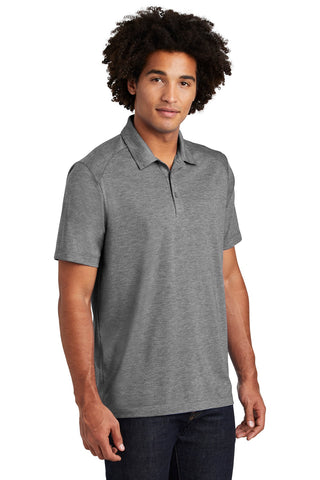 Sport-Tek PosiCharge Tri-Blend Wicking Polo (Dark Grey Heather)