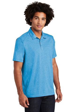 Sport-Tek PosiCharge Tri-Blend Wicking Polo (Pond Blue Heather)