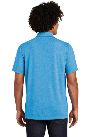 Sport-Tek PosiCharge Tri-Blend Wicking Polo (Pond Blue Heather)