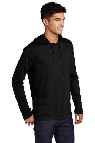 Sport-Tek PosiCharge Tri-Blend Wicking Long Sleeve Hoodie (Black Triad Solid)