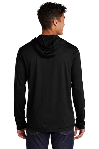 Sport-Tek PosiCharge Tri-Blend Wicking Long Sleeve Hoodie (Black Triad Solid)