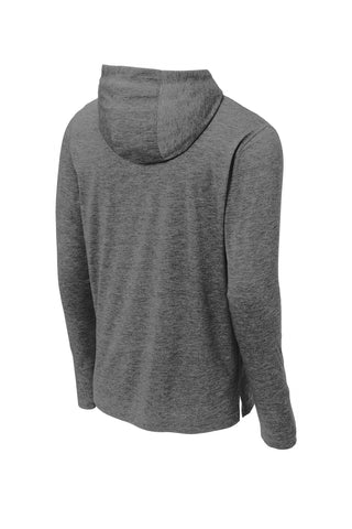 Sport-Tek PosiCharge Tri-Blend Wicking Long Sleeve Hoodie (Dark Grey Heather)