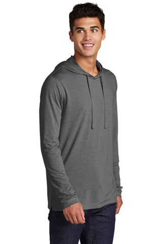 Sport-Tek PosiCharge Tri-Blend Wicking Long Sleeve Hoodie (Dark Grey Heather)