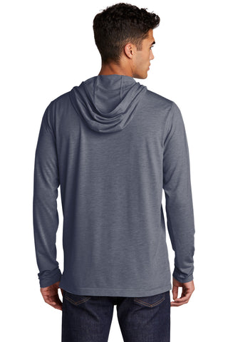 Sport-Tek PosiCharge Tri-Blend Wicking Long Sleeve Hoodie (True Navy Heather)