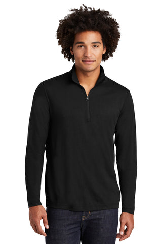 Sport-Tek PosiCharge Tri-Blend Wicking 1/4-Zip Pullover (Black Triad Solid)