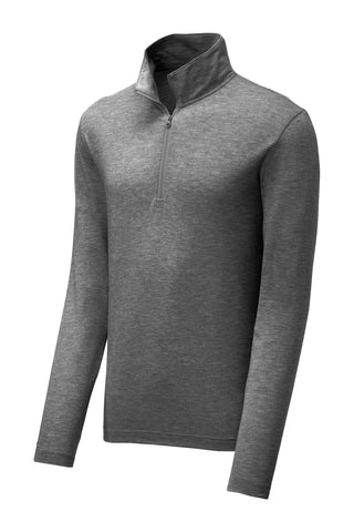 Sport-Tek PosiCharge Tri-Blend Wicking 1/4-Zip Pullover (Dark Grey Heather)