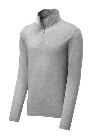 Sport-Tek PosiCharge Tri-Blend Wicking 1/4-Zip Pullover (Light Grey Heather)