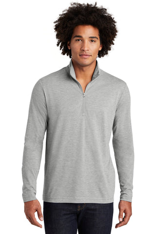 Sport-Tek PosiCharge Tri-Blend Wicking 1/4-Zip Pullover (Light Grey Heather)