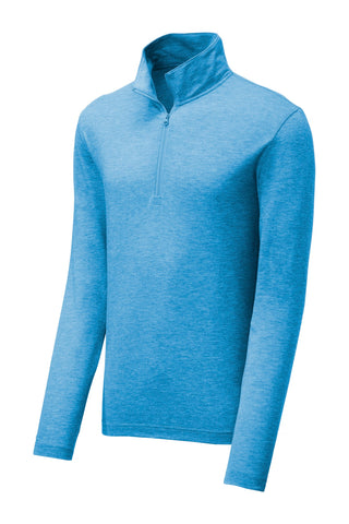 Sport-Tek PosiCharge Tri-Blend Wicking 1/4-Zip Pullover (Pond Blue Heather)