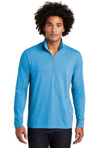 Sport-Tek PosiCharge Tri-Blend Wicking 1/4-Zip Pullover (Pond Blue Heather)