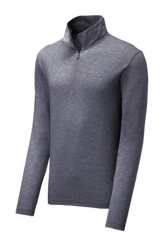 Sport-Tek PosiCharge Tri-Blend Wicking 1/4-Zip Pullover (True Navy Heather)