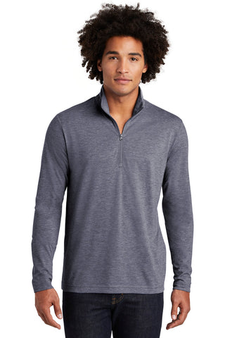 Sport-Tek PosiCharge Tri-Blend Wicking 1/4-Zip Pullover (True Navy Heather)