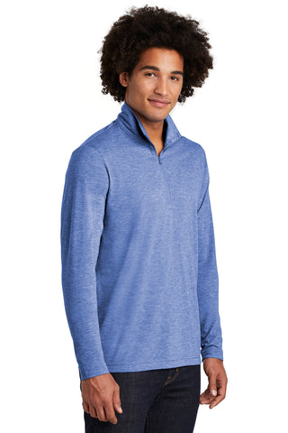 Sport-Tek PosiCharge Tri-Blend Wicking 1/4-Zip Pullover (True Royal Heather)