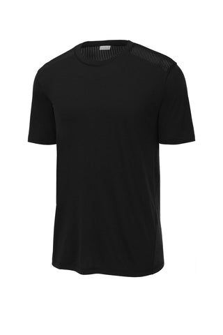 Sport-Tek PosiCharge Tri-Blend Wicking Draft Tee (Black/ Black Triad Solid)