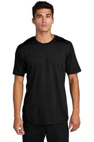 Sport-Tek PosiCharge Tri-Blend Wicking Draft Tee (Black/ Black Triad Solid)