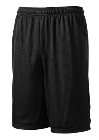 Sport-Tek Long PosiCharge Classic Mesh Short (Black)