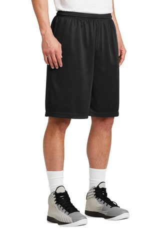 Sport-Tek Long PosiCharge Classic Mesh Short (Black)