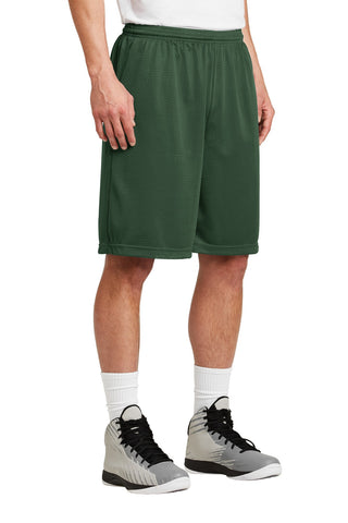 Sport-Tek Long PosiCharge Classic Mesh Short (Forest Green)