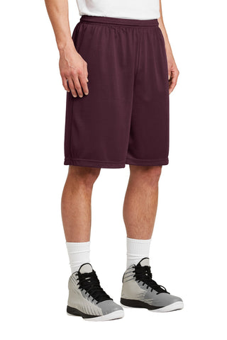 Sport-Tek Long PosiCharge Classic Mesh Short (Maroon)