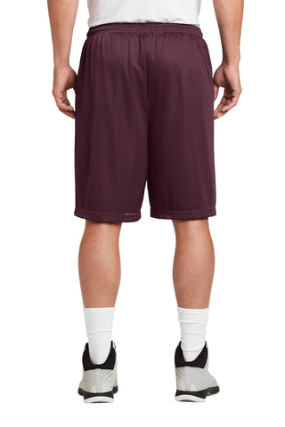 Sport-Tek Long PosiCharge Classic Mesh Short (Maroon)