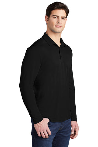 Sport-Tek Posi-UV Pro Long Sleeve Polo (Black)