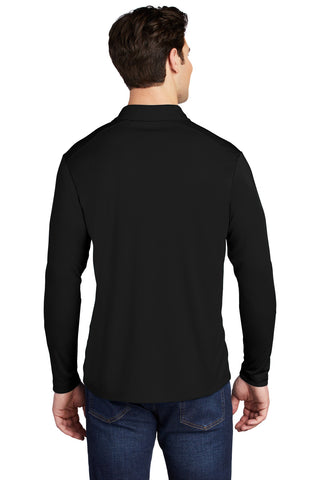 Sport-Tek Posi-UV Pro Long Sleeve Polo (Black)