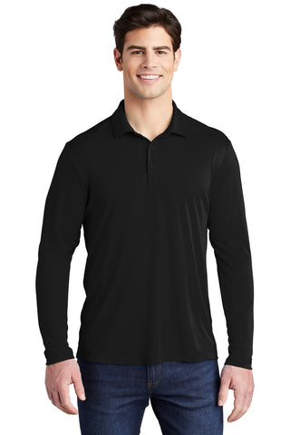 Sport-Tek Posi-UV Pro Long Sleeve Polo (Black)