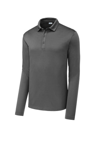 Sport-Tek Posi-UV Pro Long Sleeve Polo (Dark Smoke Grey)