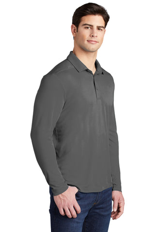 Sport-Tek Posi-UV Pro Long Sleeve Polo (Dark Smoke Grey)